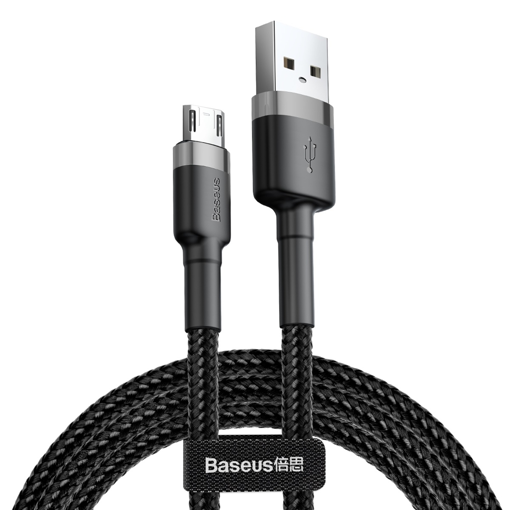 Kabel USB Baseus Cafule 1m 2.4A microUSB czarny CAT S30