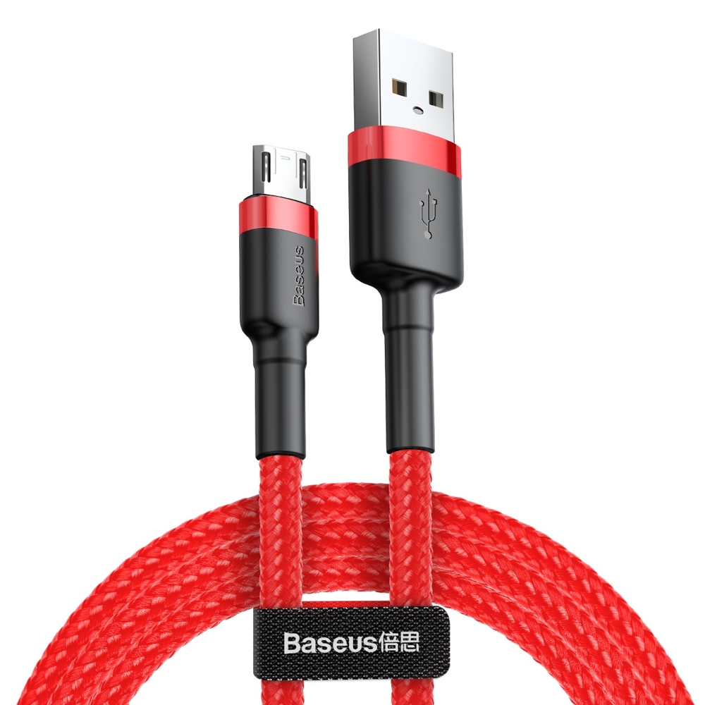 Kabel USB Baseus Cafule 1m 2.4A microUSB czerwony Xiaomi Redmi 9A