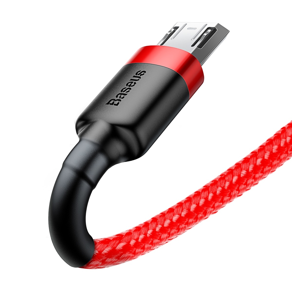 Kabel USB Baseus Cafule 1m 2.4A microUSB czerwony Xiaomi Redmi 9A / 4