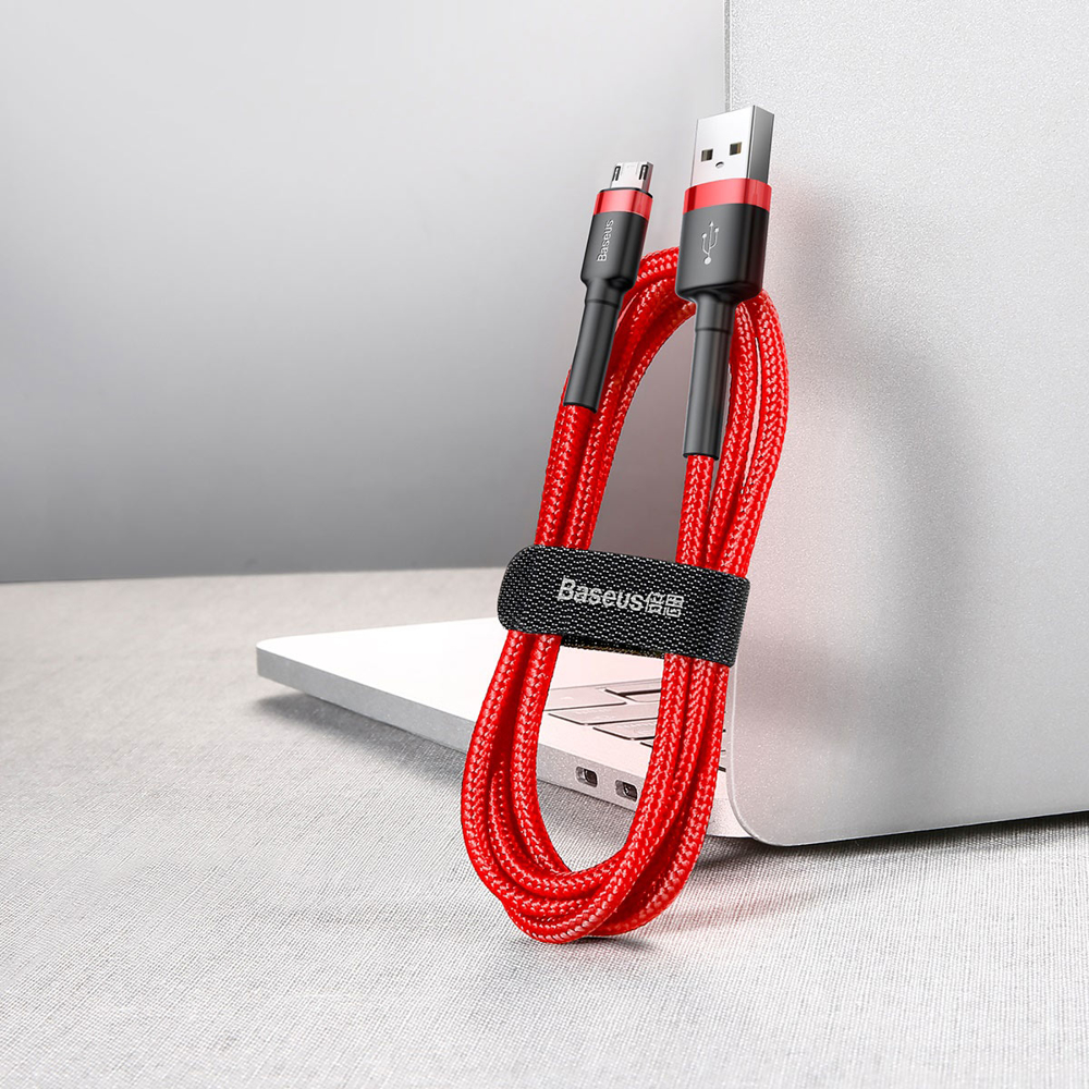 Kabel USB Baseus Cafule 1m 2.4A microUSB czerwony Xiaomi Redmi 9A / 6