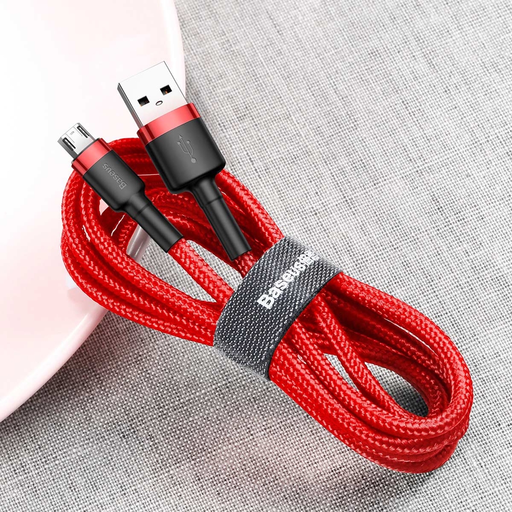 Kabel USB Baseus Cafule 1m 2.4A microUSB czerwony Xiaomi Mi Note / 8