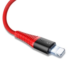 Kabel USB ROCK Hi-Tensile pleciony 2m Lightning czerwony APPLE iPhone 11 Pro / 2