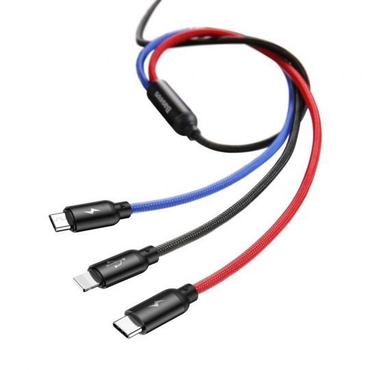 Kabel USB Baseus 3w1 3.5A 1.2m Lightning - Typ-C - microUSB Xiaomi Redmi Note 11S / 5