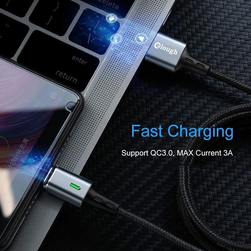 Kabel USB Elough E05 3A magnetyczny 1m Typ-C Xiaomi Mi 10 Lite / 4