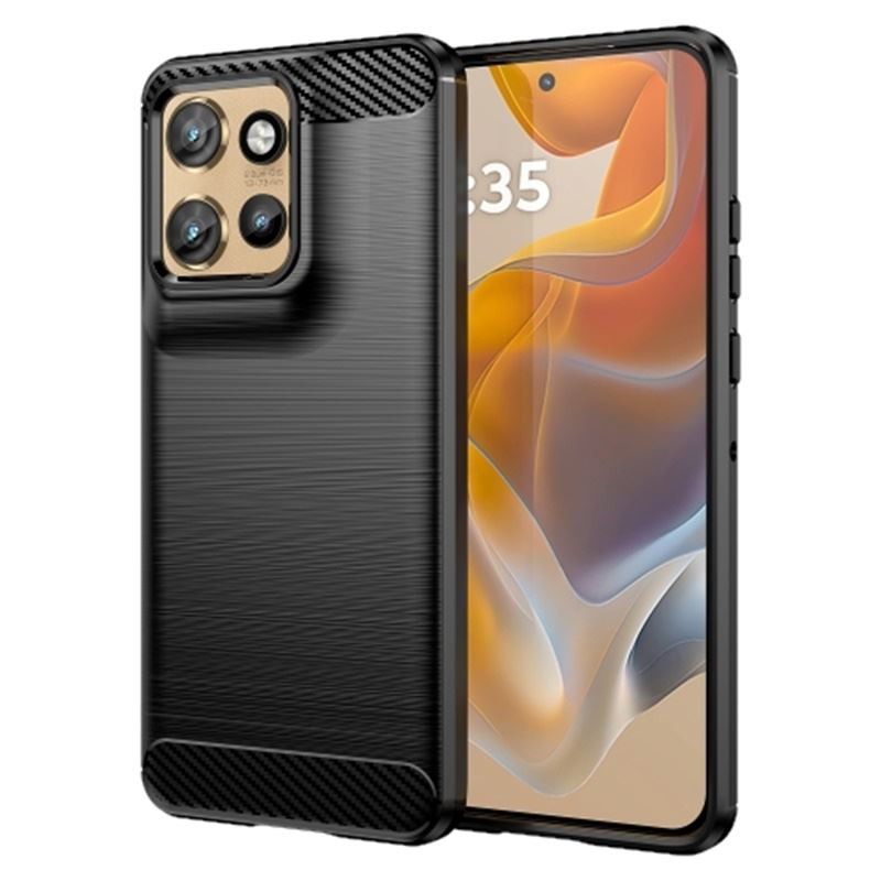 Pokrowiec etui pancerne Karbon Case czarne MOTOROLA Moto G17 Pokrowiec etui pancerne Karbon Case czarne MOTOROLA Moto G17