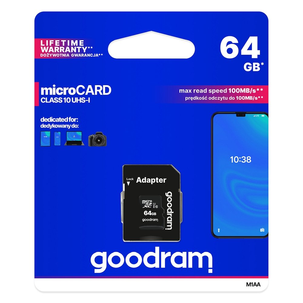Karta pamici MicroSD 64GB Goodram class 10 Infinix Hot 20 NFC