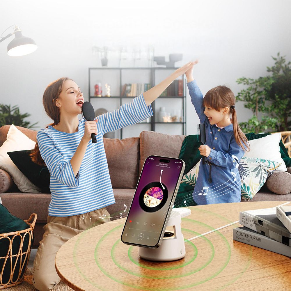 Ładowarka sieciowa Duzzona W23 indukcyjna 5w1 z głośnikiem i lampką biała OnePlus Nord 2 / 3 Ładowarka sieciowa Duzzona W23 indukcyjna 5w1 z głośnikiem i lampką biała OnePlus Nord 2 / 3