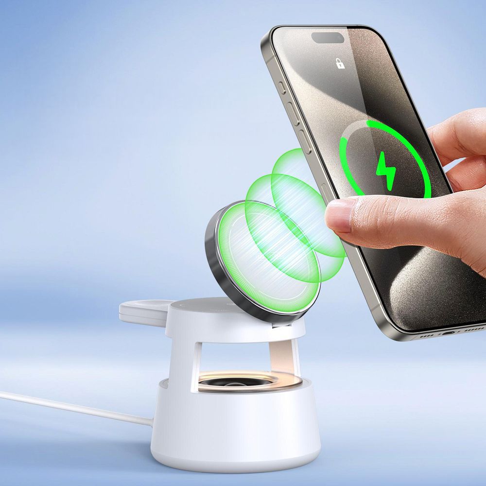 Ładowarka sieciowa Duzzona W23 indukcyjna 5w1 z głośnikiem i lampką biała OnePlus Nord 2 / 5 Ładowarka sieciowa Duzzona W23 indukcyjna 5w1 z głośnikiem i lampką biała OnePlus Nord 2 / 5