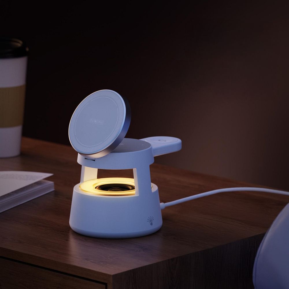 Ładowarka sieciowa Duzzona W23 indukcyjna 5w1 z głośnikiem i lampką biała OnePlus Nord 2 / 7 Ładowarka sieciowa Duzzona W23 indukcyjna 5w1 z głośnikiem i lampką biała OnePlus Nord 2 / 7