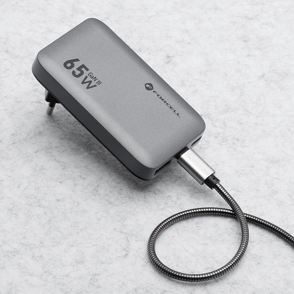 Ładowarka sieciowa Forcell F-Energy Ultra Slim GaN III 2xUSB-C + USB-A QC4.0 PD 4A 65W VT-47 szara SONY Xperia X / 8 Ładowarka sieciowa Forcell F-Energy Ultra Slim GaN III 2xUSB-C + USB-A QC4.0 PD 4A 65W VT-47 szara SONY Xperia X / 8