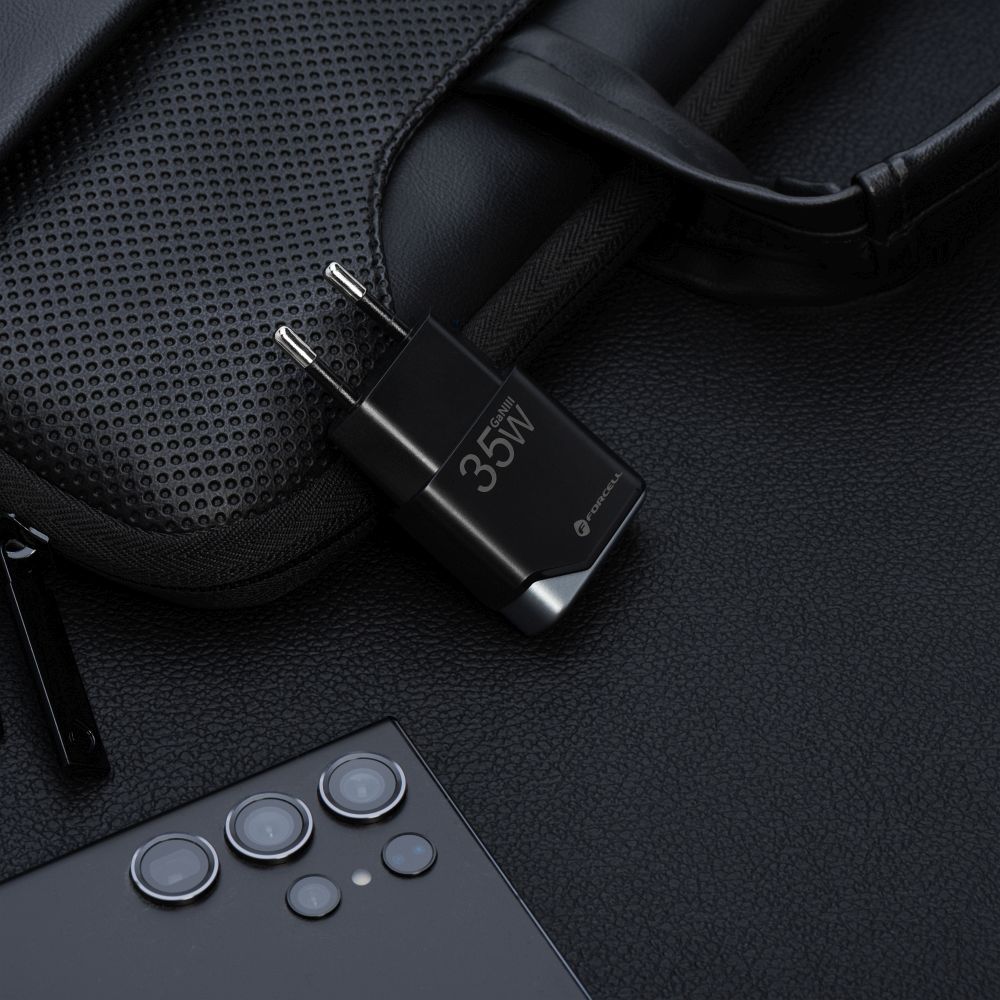 Ładowarka sieciowa Forcell F-Energy Ultra Slim GaN III USB C PD QC4.0 3A 35W B135101-E czarna SAMSUNG Galaxy A04s / 3 Ładowarka sieciowa Forcell F-Energy Ultra Slim GaN III USB C PD QC4.0 3A 35W B135101-E czarna SAMSUNG Galaxy A04s / 3
