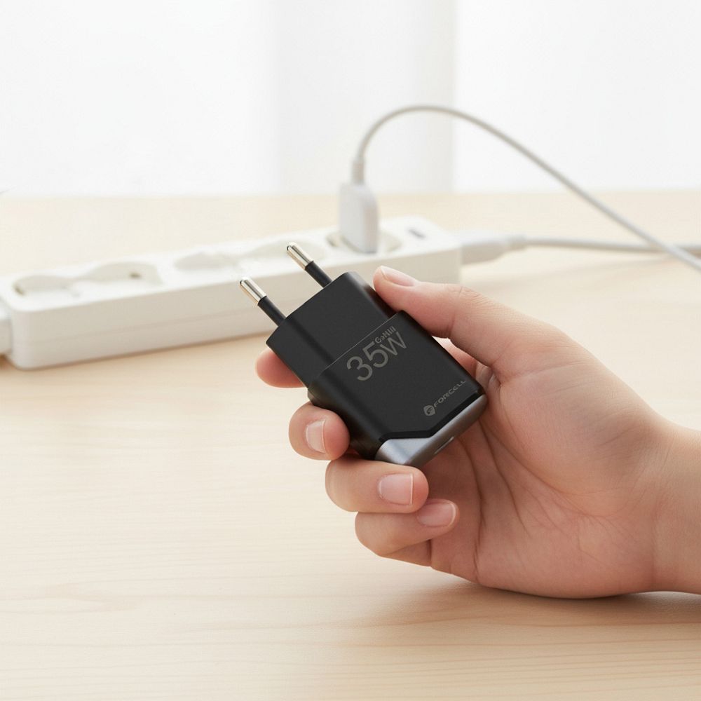 Ładowarka sieciowa Forcell F-Energy Ultra Slim GaN III USB C PD QC4.0 3A 35W B135101-E czarna SAMSUNG Galaxy A04s / 5 Ładowarka sieciowa Forcell F-Energy Ultra Slim GaN III USB C PD QC4.0 3A 35W B135101-E czarna SAMSUNG Galaxy A04s / 5