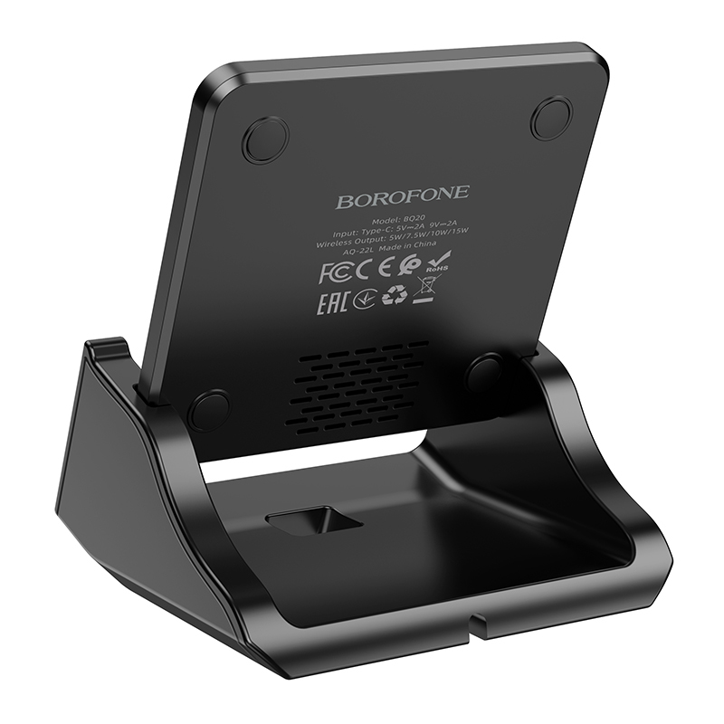 adowarka sieciowa indukcyjna Borofone BQ20 Wings z podstawk 15W czarna HTC Desire 310 / 4