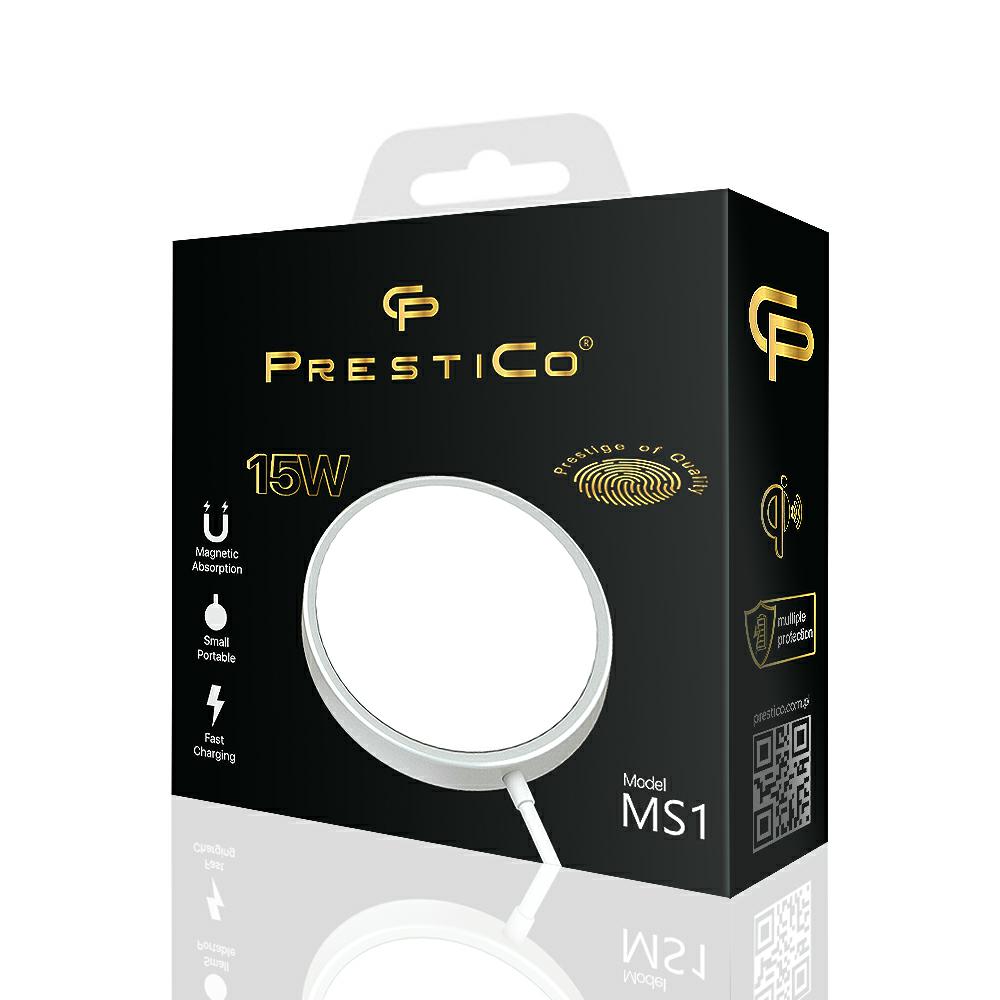 adowarka sieciowa indukcyjna Prestico MS1 Magsafe Charger 15W biaa APPLE iPhone 13 Pro