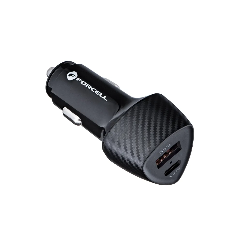 adowarka samochodowa Forcell Carbon USB Typ-C 18W CC50-1A1C czarna Oppo A94 / 4