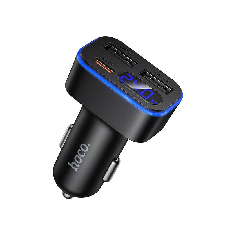 Ładowarka samochodowa Hoco z LCD 2x USB A + 1x USB C QC3.0 PD 42W Z63A czarna Realme 9i Ładowarka samochodowa Hoco z LCD 2x USB A + 1x USB C QC3.0 PD 42W Z63A czarna Realme 9i