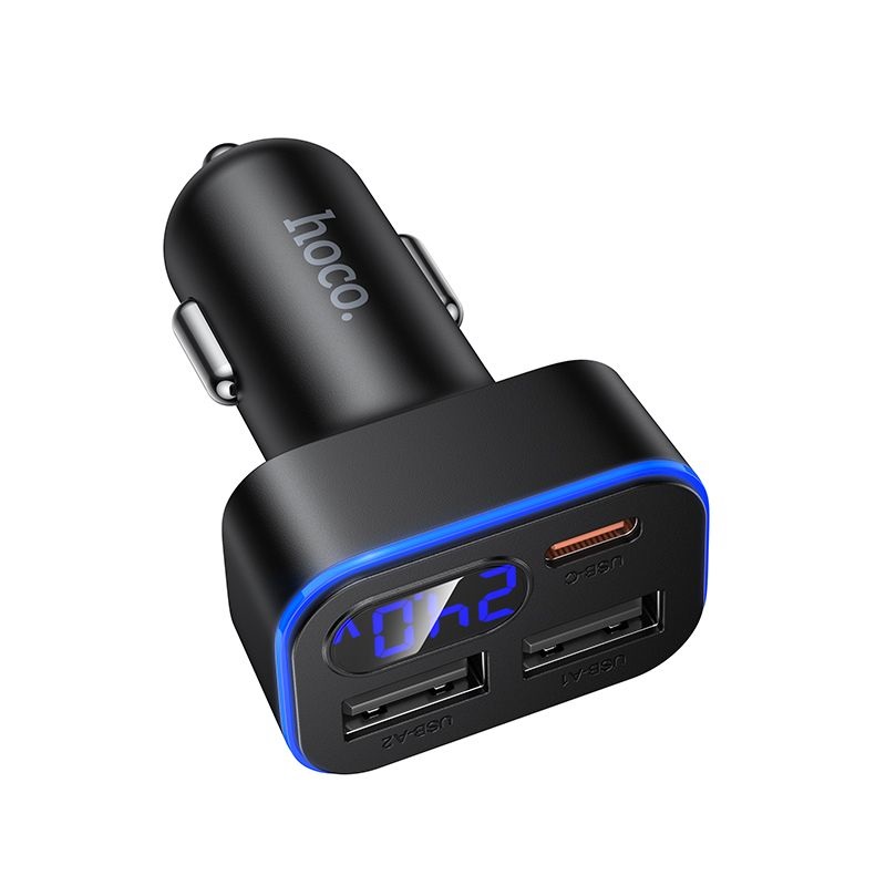 Ładowarka samochodowa Hoco z LCD 2x USB A + 1x USB C QC3.0 PD 42W Z63A czarna Realme 9i / 2 Ładowarka samochodowa Hoco z LCD 2x USB A + 1x USB C QC3.0 PD 42W Z63A czarna Realme 9i / 2