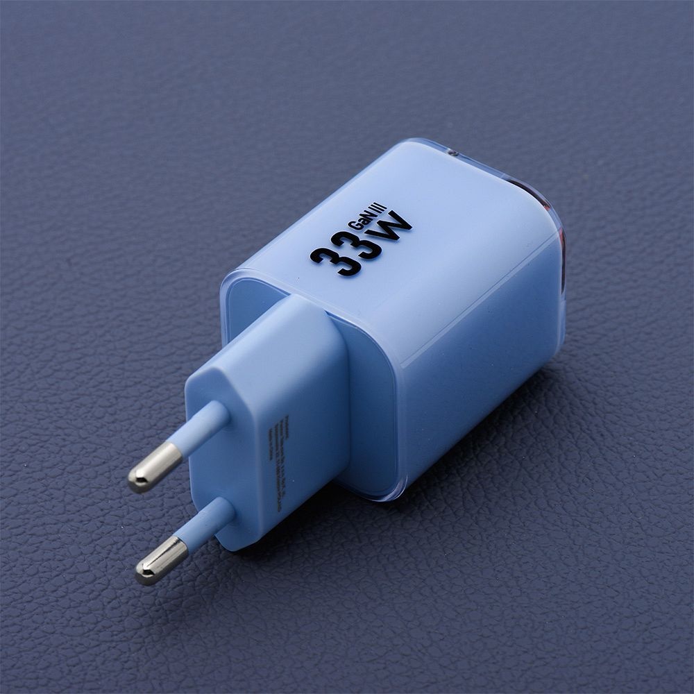 Ładowarka sieciowa Forcell F-Energy GaN 33W 2 wejścia z kablem Typ-C niebieska Xiaomi Redmi Note 11S / 4 Ładowarka sieciowa Forcell F-Energy GaN 33W 2 wejścia z kablem Typ-C niebieska Xiaomi Redmi Note 11S / 4