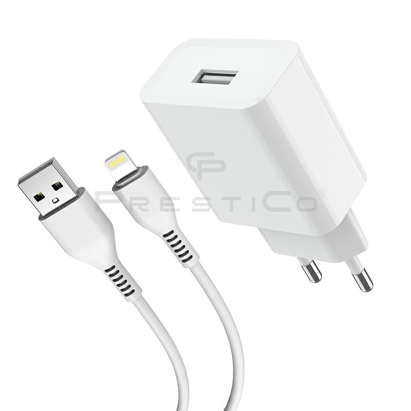 adowarka sieciowa PRESTICO​ F6S​ USB Lighting biaa APPLE iPhone X / 4