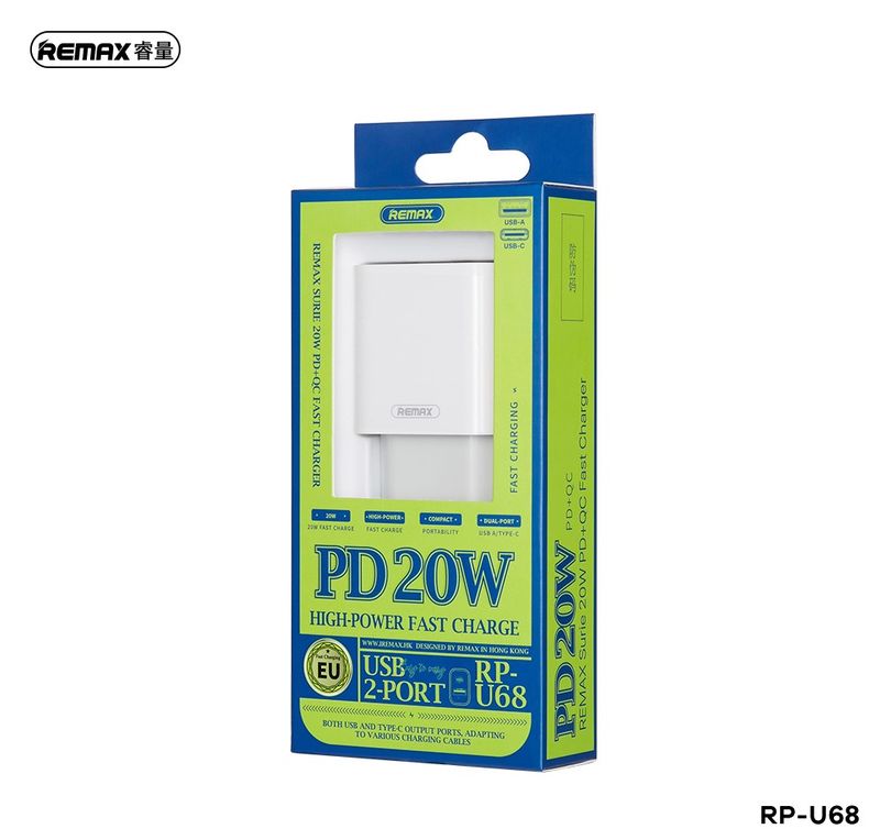 adowarka sieciowa REMAX 20W RP-U68 USB Typ-C biaa ASUS ZenFone 7 / 3