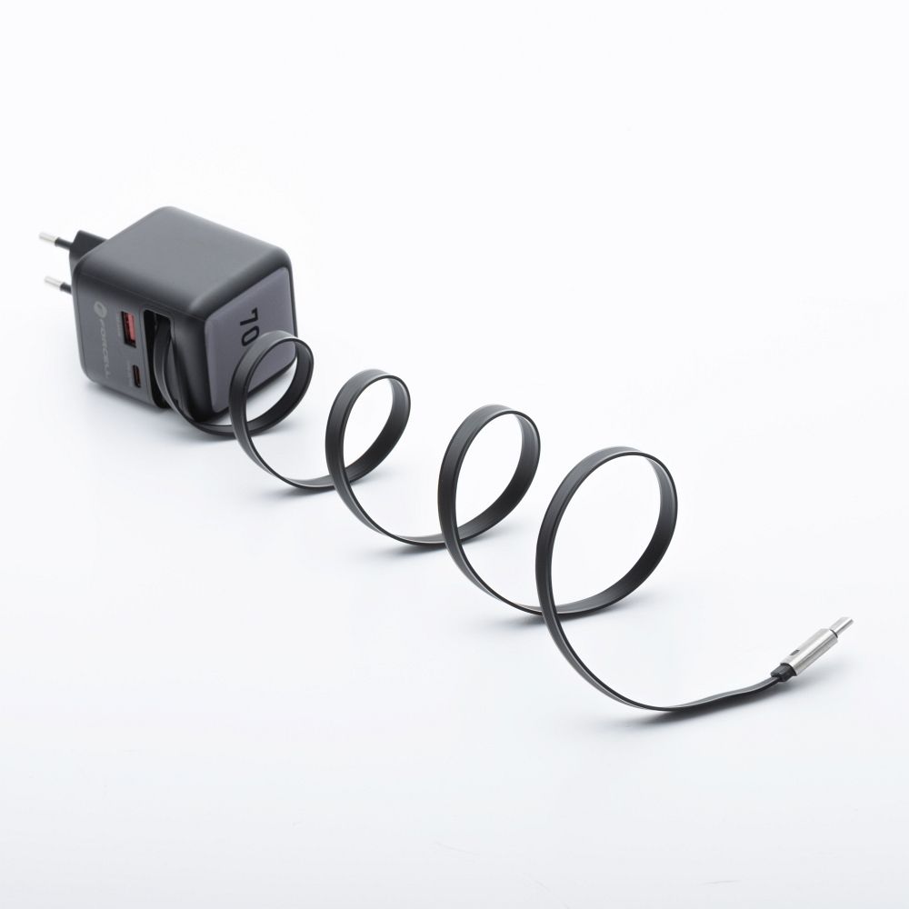 Ładowarka sieciowa Forcell F-Energy GaN USB C + USB A + zwijany kabel USB C PD QC4.0 3A 70W VT-R7 szara SAMSUNG Galaxy M12 / 4 Ładowarka sieciowa Forcell F-Energy GaN USB C + USB A + zwijany kabel USB C PD QC4.0 3A 70W VT-R7 szara SAMSUNG Galaxy M12 / 4