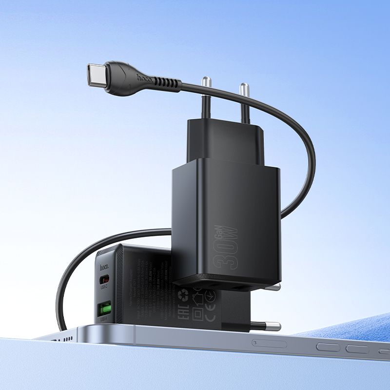 Ładowarka sieciowa Hoco SB A + USB C QC3.0 PS AFC 3A 30W + kabel USB C do USB C N71 czarna MOTOROLA One Zoom / 3 Ładowarka sieciowa Hoco SB A + USB C QC3.0 PS AFC 3A 30W + kabel USB C do USB C N71 czarna MOTOROLA One Zoom / 3