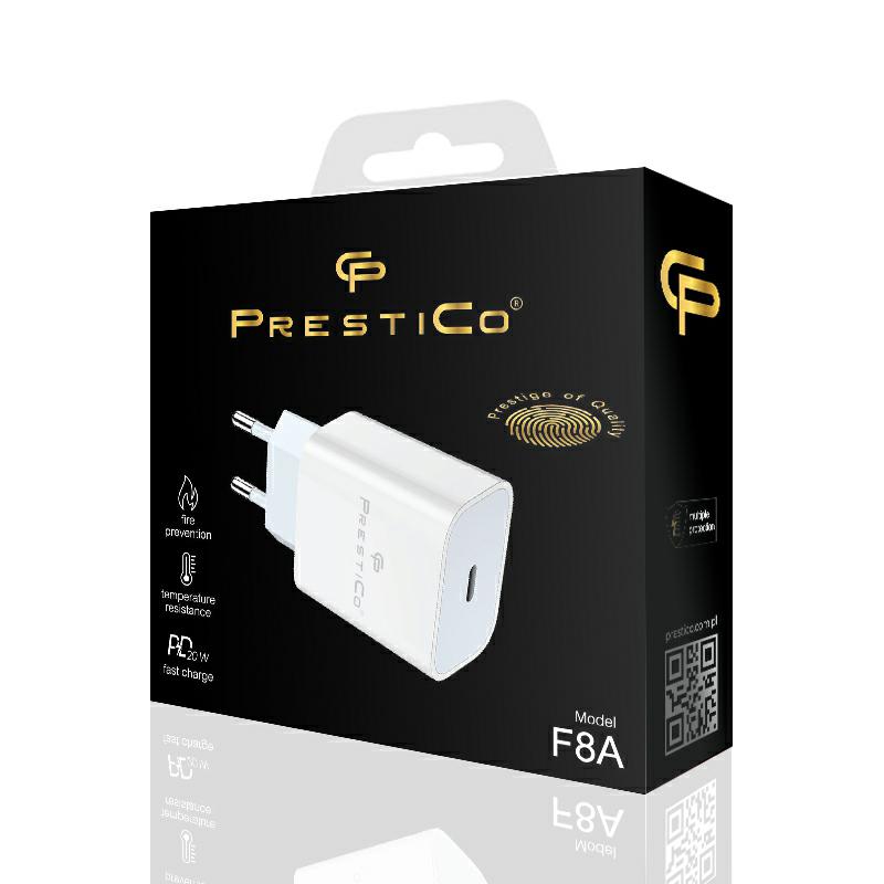 adowarka sieciowa PRESTICO​ F8A​ kostka Typ-C biaa Xiaomi Poco X3 NFC