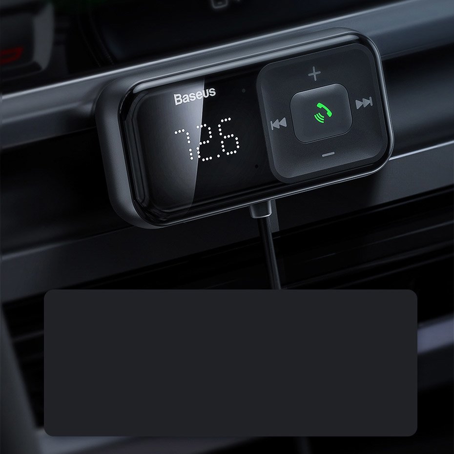 adowarka samochodowa Transmiter FM Baseus T-type S-16 czarny APPLE iPhone SE 2022 / 11