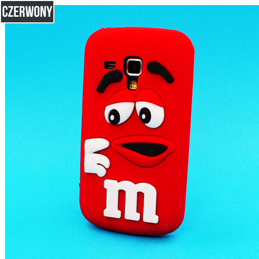 Pokrowiec etui silikonowe 3D M&M czerwone SAMSUNG Galaxy S4 mini plus