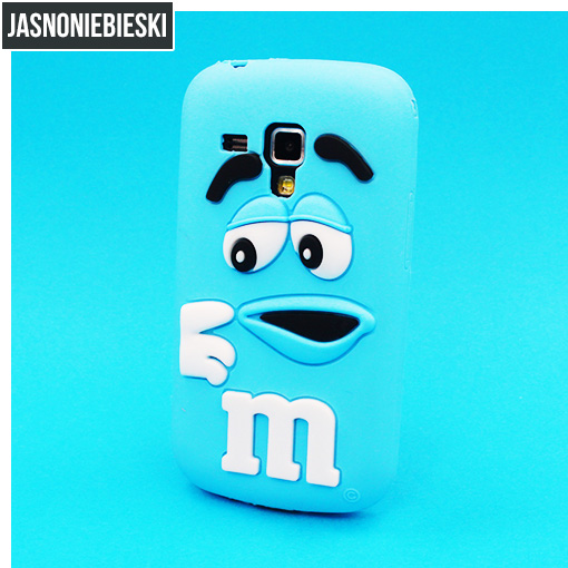 Pokrowiec etui silikonowe 3D M&M niebieskie SAMSUNG Galaxy S4 mini plus