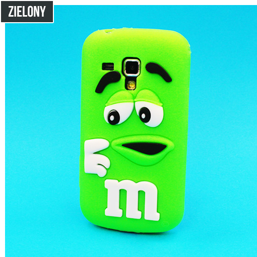 Pokrowiec etui silikonowe 3D M&M zielone SAMSUNG Galaxy S4 mini plus