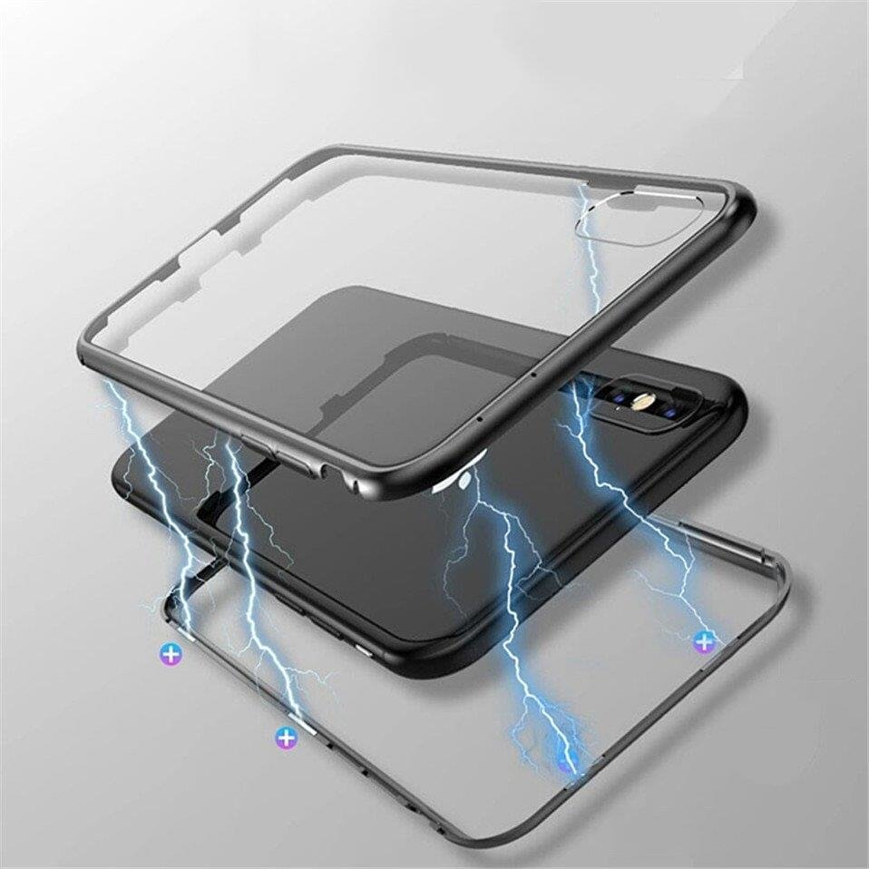 Pokrowiec etui Magnetic case czarno-przeroczyste APPLE iPhone XS Max / 9