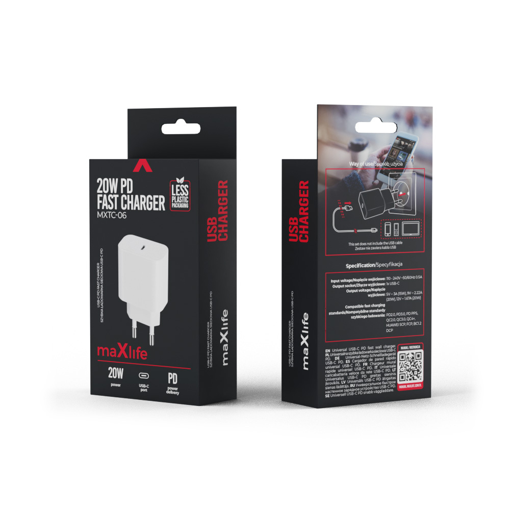 �adowarka sieciowa Szybka 20W Maxlife USB-C bez kabla Google Pixel 9 / 7