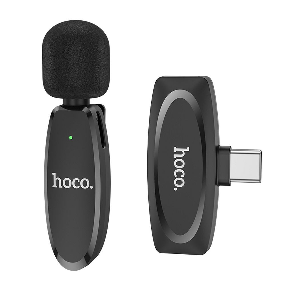 Mikrofon krawatowy bezprzewodowy USB-C Hoco L15 czarny Xiaomi Poco X4 GT / 2 Mikrofon krawatowy bezprzewodowy USB-C Hoco L15 czarny Xiaomi Poco X4 GT / 2