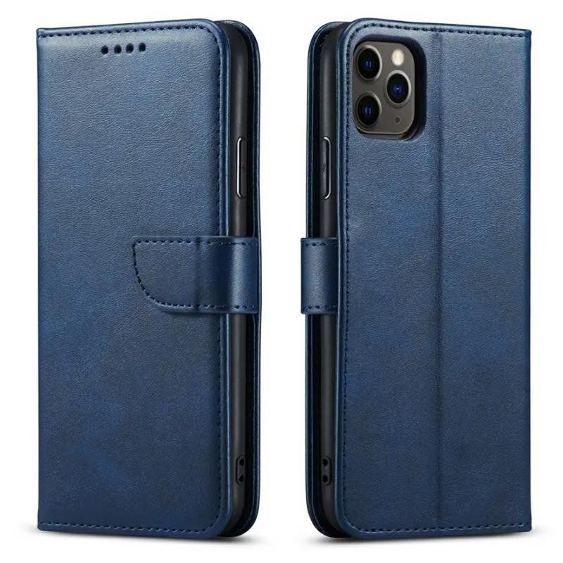 Pokrowiec etui z klapką na magnes Marva​ Wallet granatowe MOTOROLA Edge 30 Neo