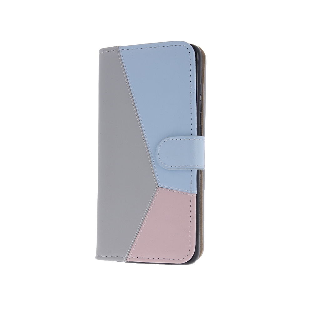 Pokrowiec etui z klapk na magnes Smart Trendy Geometric rowo-niebieskie MOTOROLA Moto E30