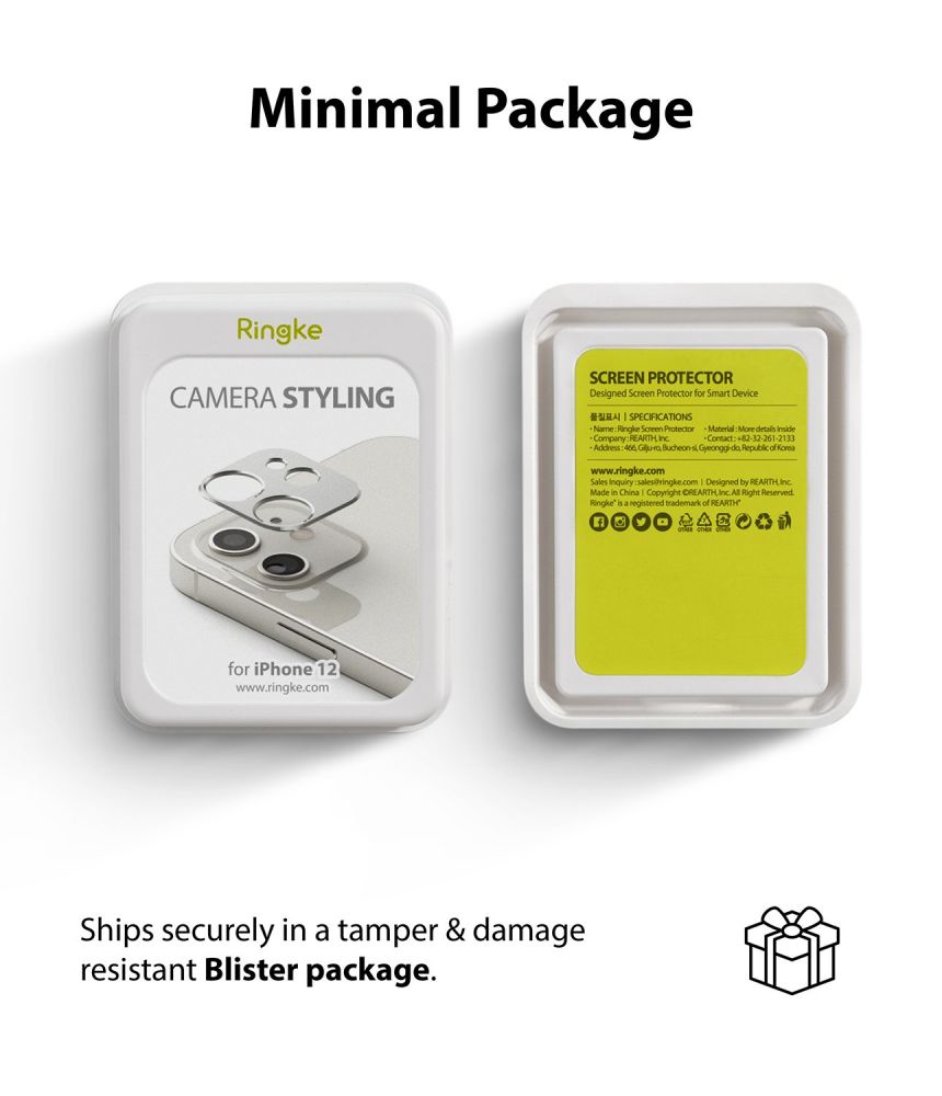 Szko hartowane na Aparat Ringke Camera Styling srebrne APPLE iPhone 12 / 8