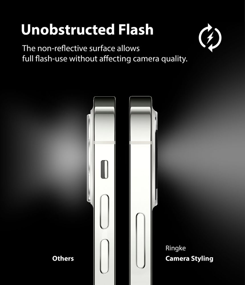 Szko hartowane na aparat Ringke Camera Styling srebrne APPLE iPhone 12 Pro Max / 8