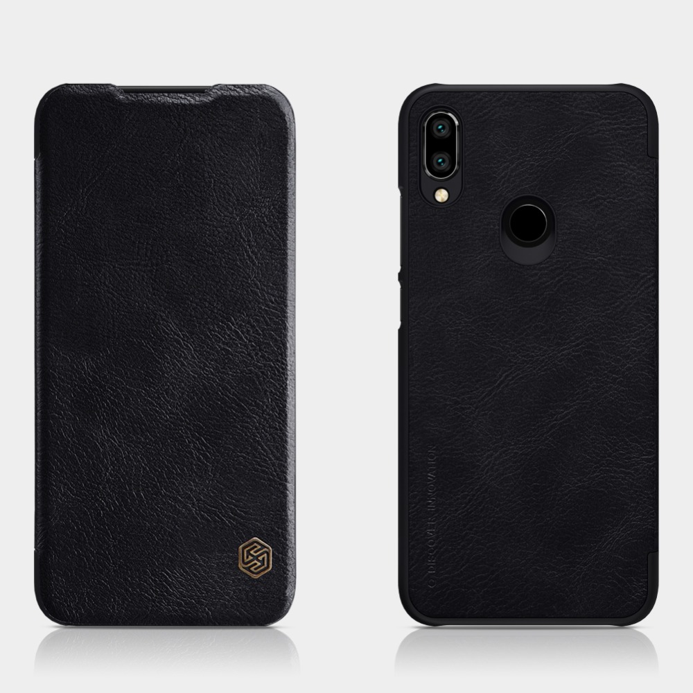 Pokrowiec etui sk�rzane NILLKIN Qin czarne Xiaomi Redmi 7 / 2
