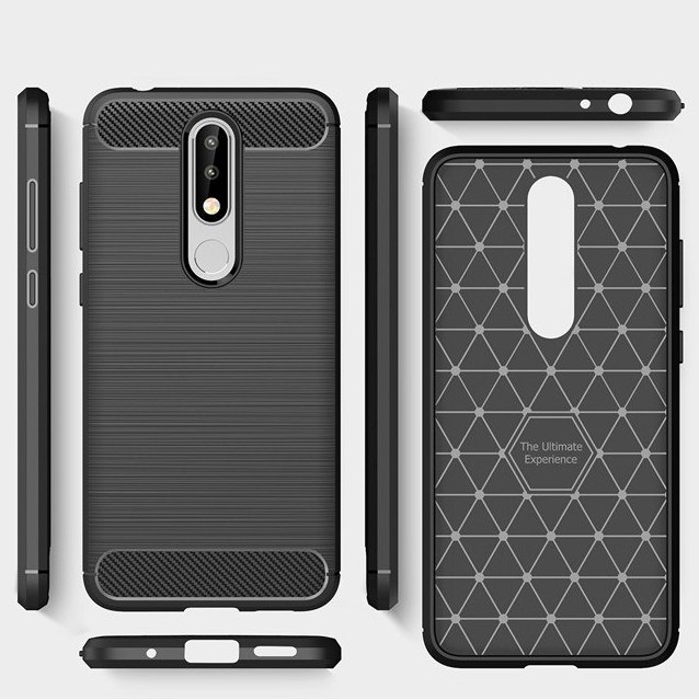 Pokrowiec etui pancerne Karbon Case czarne NOKIA X5 2018 / 3