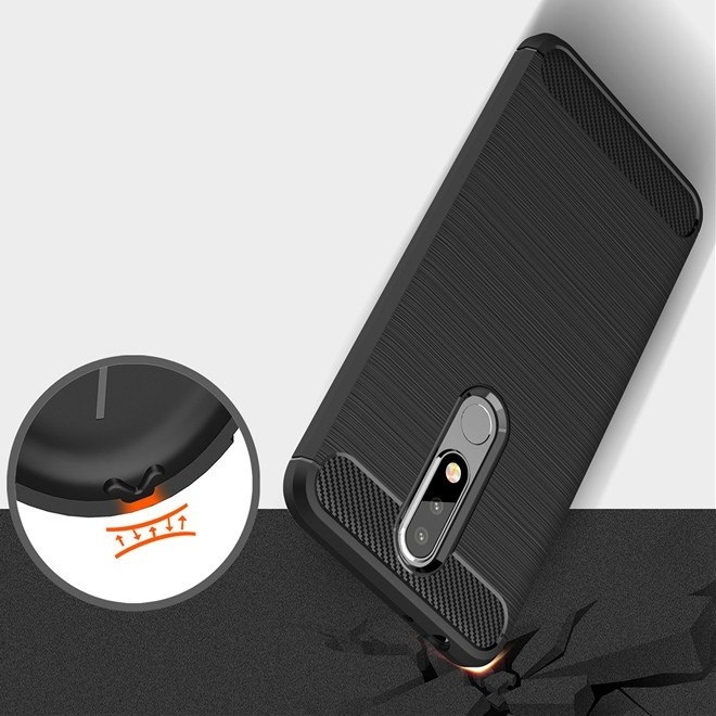 Pokrowiec etui pancerne Karbon Case czarne NOKIA X5 2018 / 4