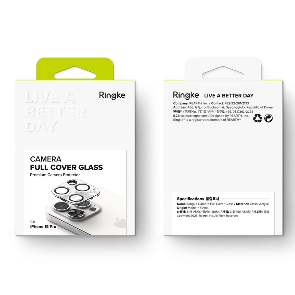 Szko hartowane Osona Aparatu Ringke Camera Protector 2-pack przeroczyste APPLE iPhone 15 Pro / 2