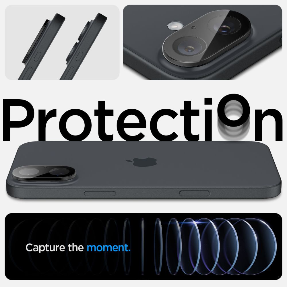 Szkło hartowane Osłona Aparatu Spigen Optik Glas.tr Camera Protector 2-pack  APPLE iPhone 16 / 10