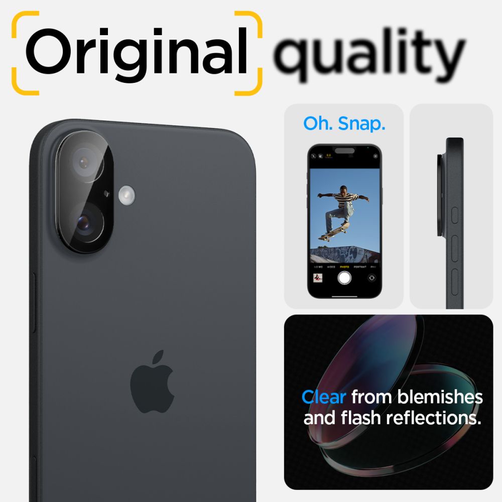 Szkło hartowane Osłona Aparatu Spigen Optik Glas.tr Camera Protector 2-pack  APPLE iPhone 16 / 12