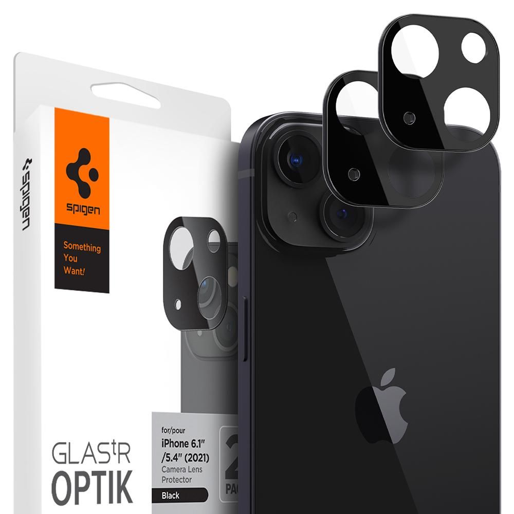 Szko hartowane Osona Aparatu Spigen Optik.tr Camera Protector 2-pack czarne APPLE iPhone 13 mini
