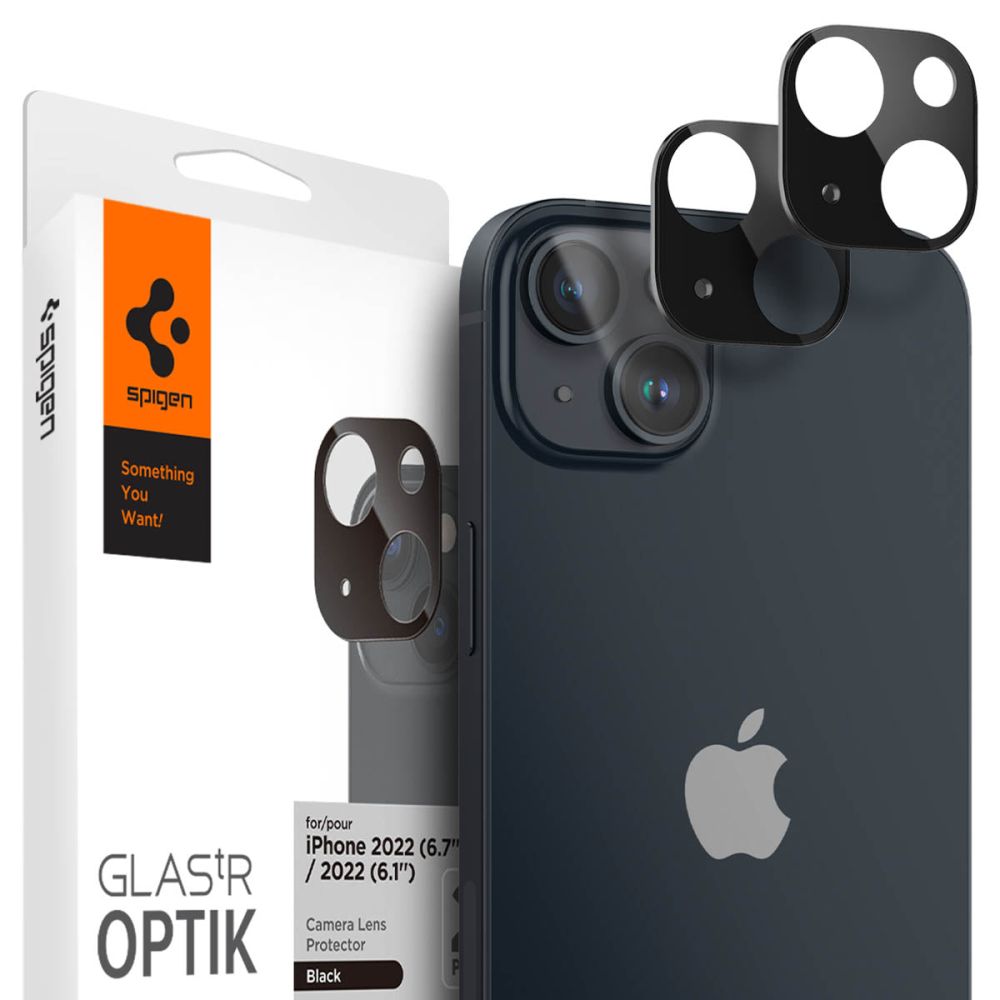 Szko hartowane Osona Aparatu Spigen Optik.tr Camera Protector 2-pack czarne APPLE iPhone 14 Plus