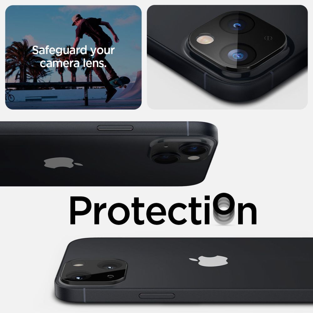 Szko hartowane Osona Aparatu Spigen Optik.tr Camera Protector 2-pack czarne APPLE iPhone 14 Plus / 11