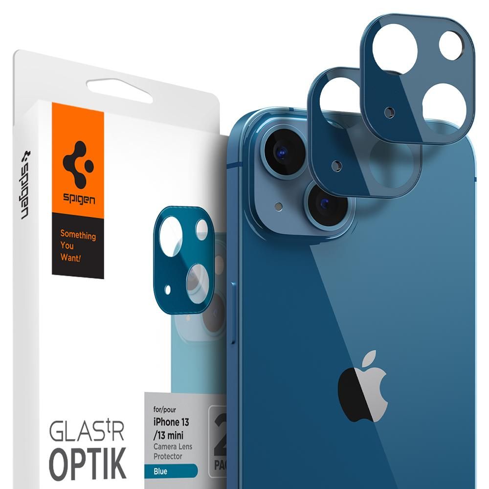 Szko hartowane Osona Aparatu Spigen Optik.tr Camera Protector 2-pack niebieskie APPLE iPhone 13 mini