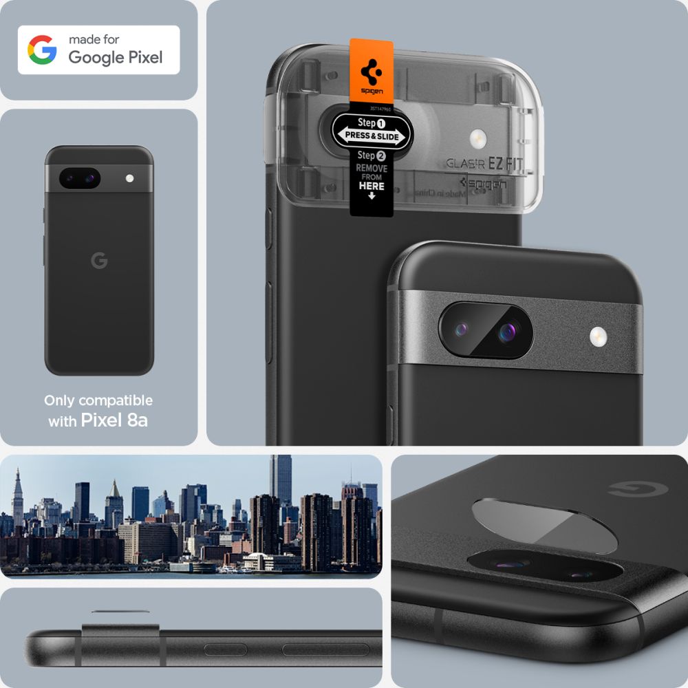 Szk�o hartowane Os�ona Aparatu Spigen Optik.tr Ez Fit Camera Protector 2-pack prze�roczyste Google Pixel 8a / 11
