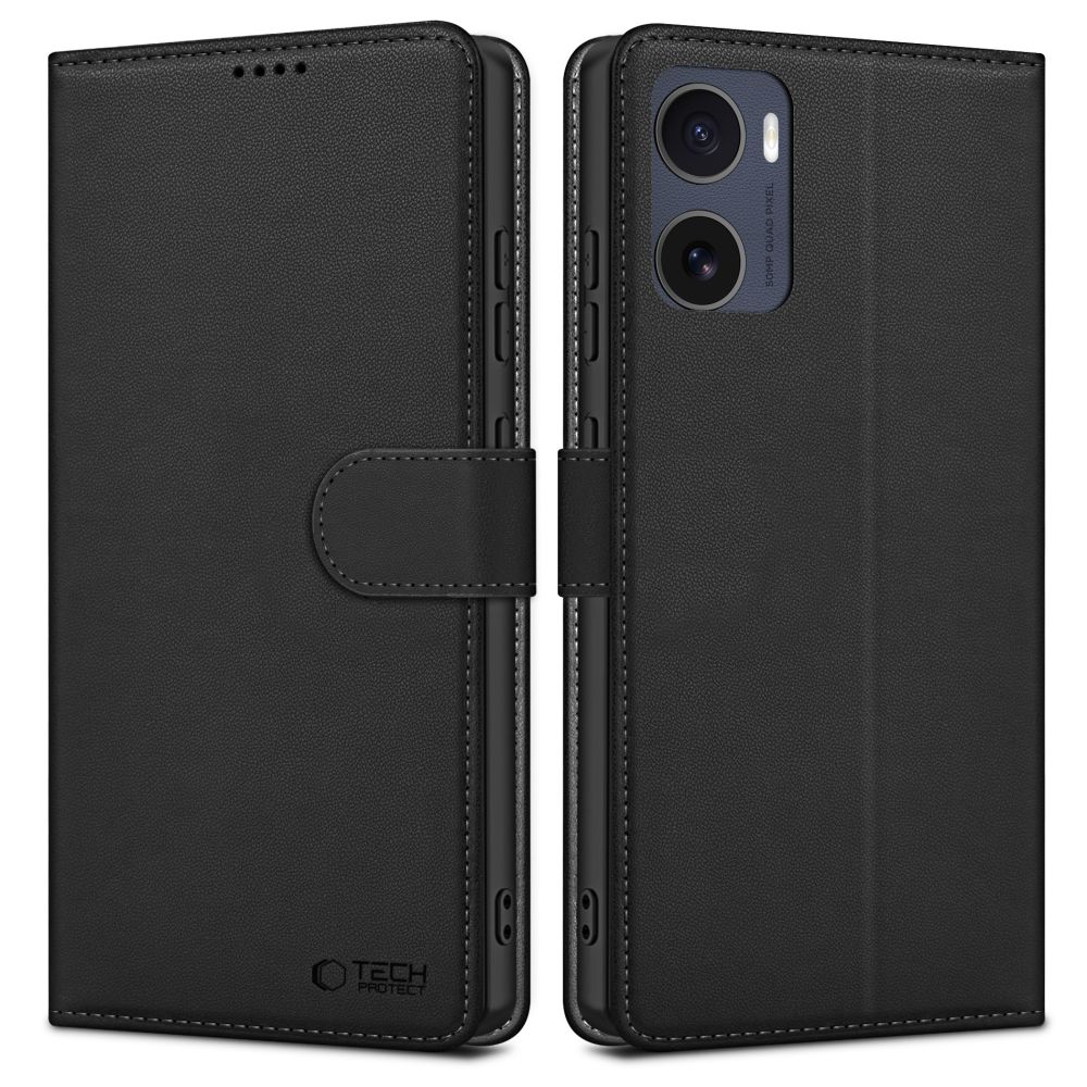 Pokrowiec Tech-protect Wallet z ekosk�ry czarny MOTOROLA Moto G05